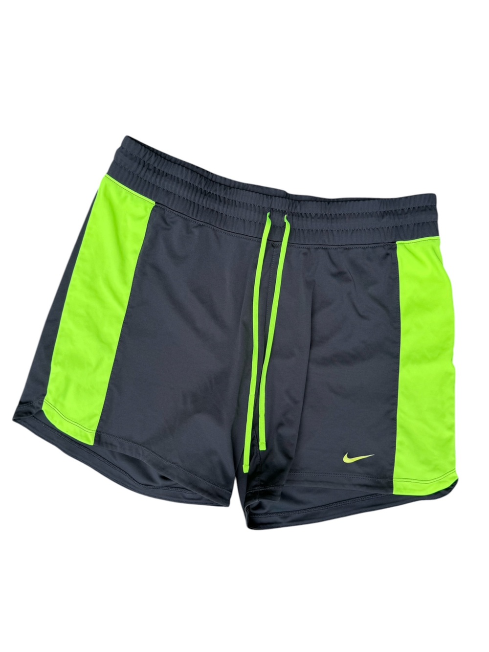 Nike Shorts Womens Medium Black Grey Running Athletic Casual Drawstring Bottoms